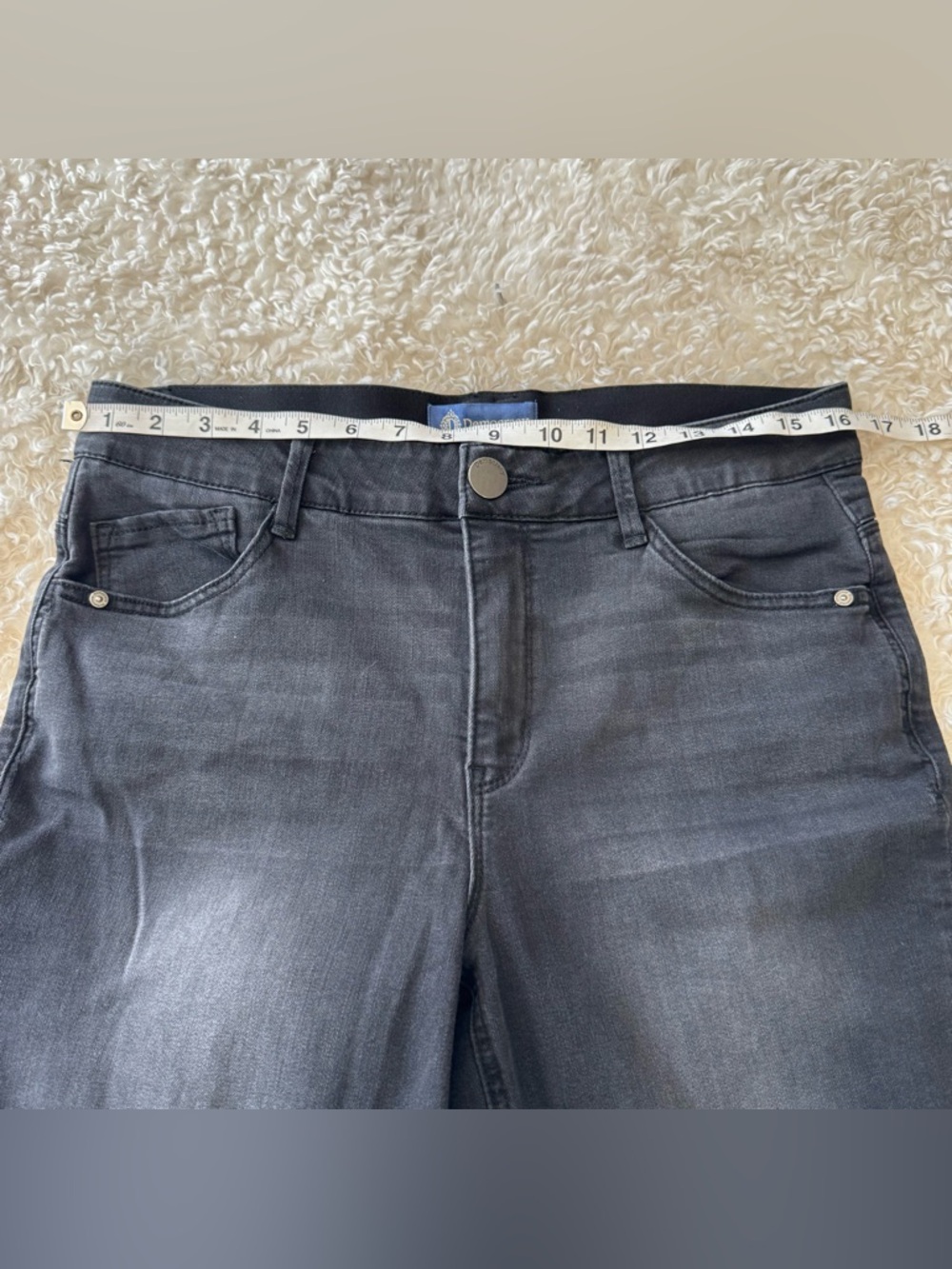 Democracy AB Solution Stretch Wide Leg Bootcut Faded Black Denim Jeans Size 12 - Picture 5 of 11